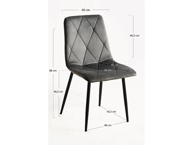 Packs Sillas Comedor - Pack 4 Sillas Lyke Terciopelo - Gris oscuro