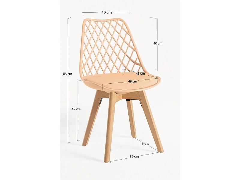 Packs Sillas Comedor - Pack 4 Sillas Mima - Naranja claro