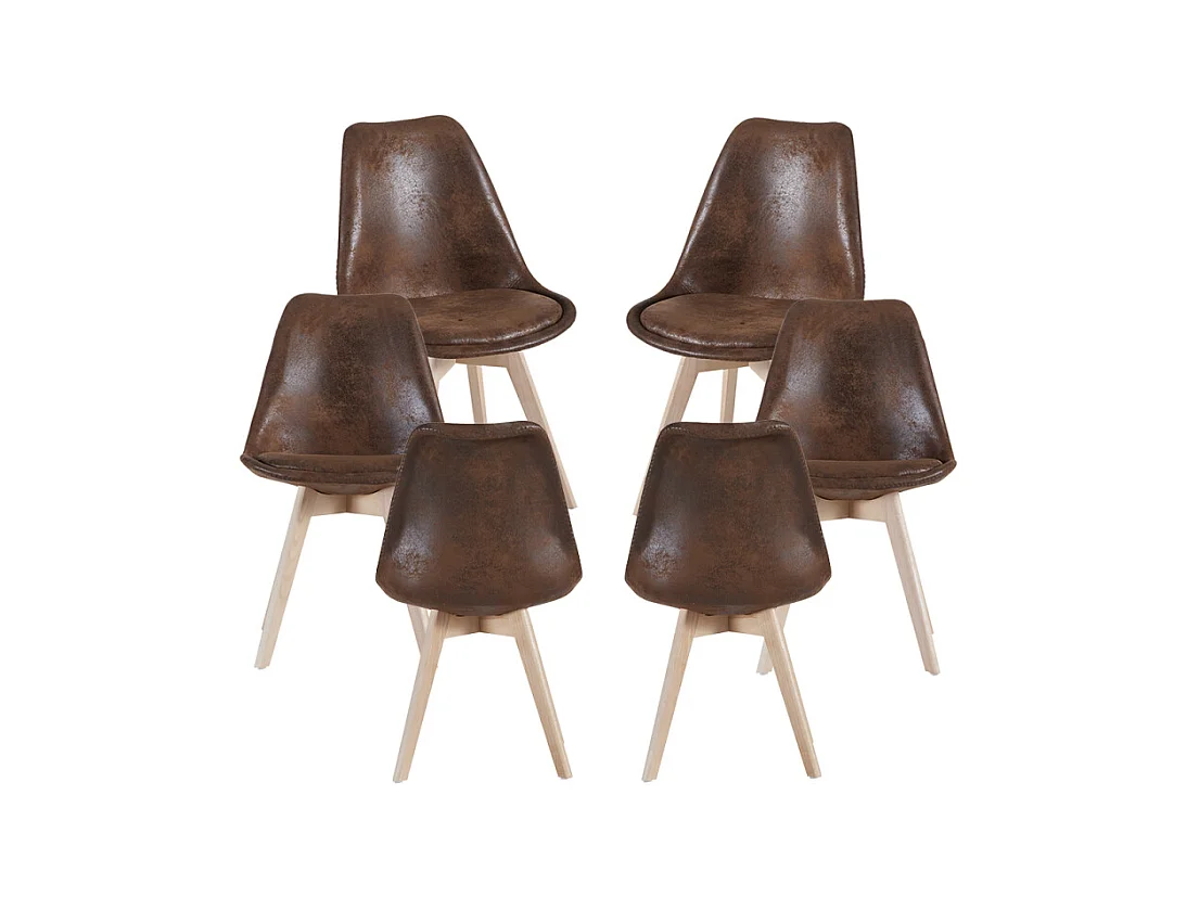 Packs Sillas Comedor - Pack 6 Sillas Synk Vintage - Marrón