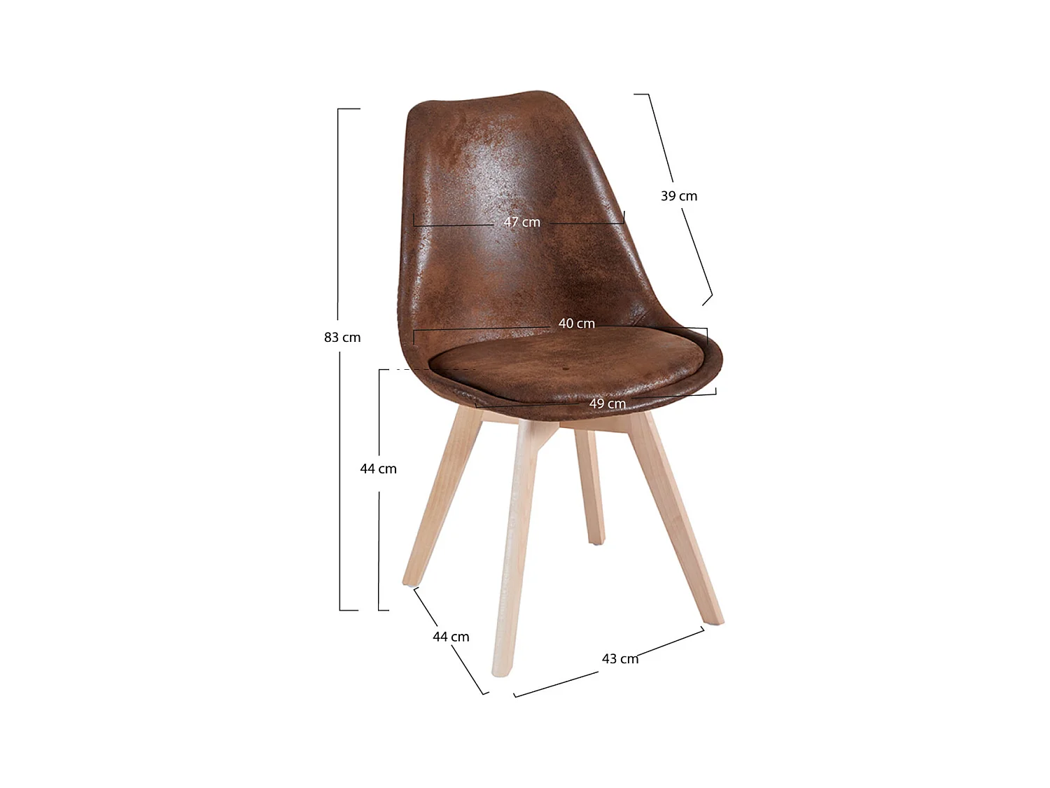 Packs Sillas Comedor - Pack 6 Sillas Synk Vintage - Marrón