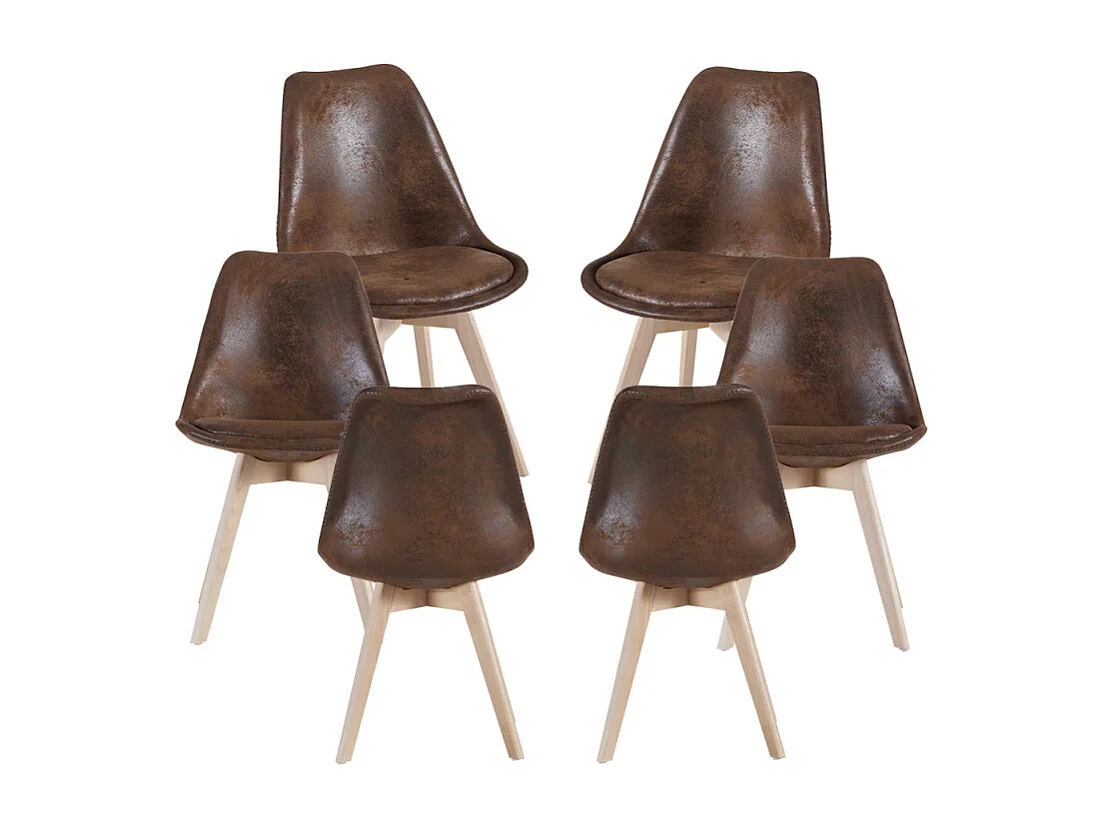 Packs Sillas Comedor - Pack 6 Sillas Synk Vintage - Marrón