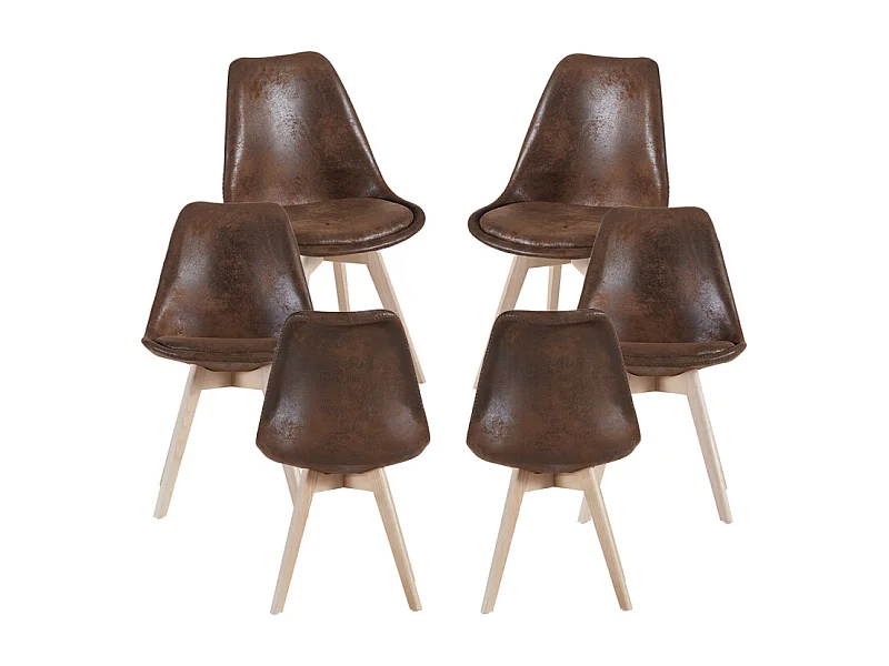 Packs Sillas Comedor - Pack 6 Sillas Synk Vintage - Marrón