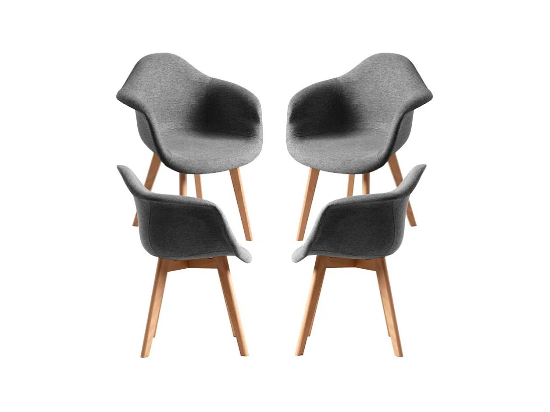 Packs Sillas Comedor - Pack 4 Sillas Belu Tela - Gris oscuro