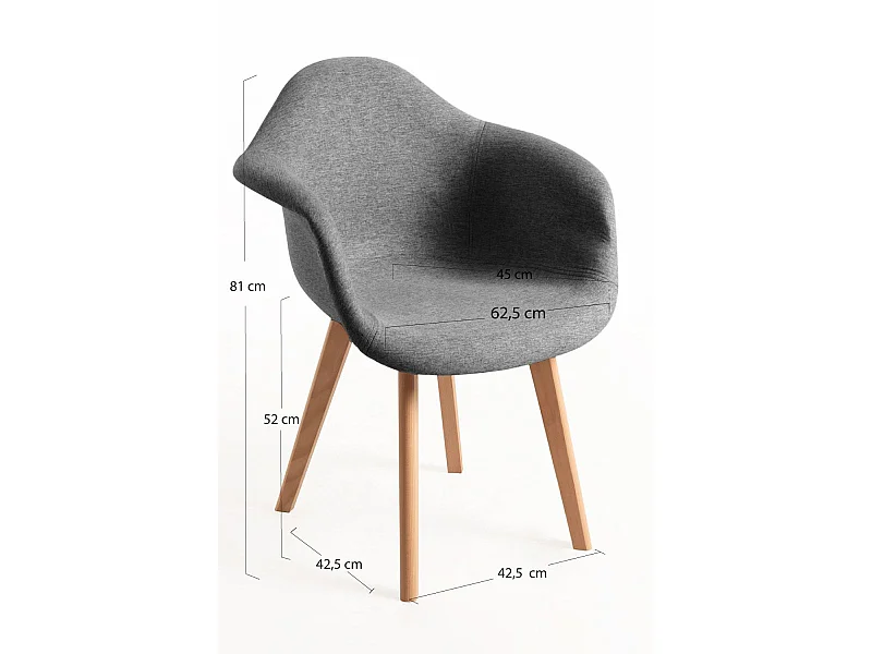 Packs Sillas Comedor - Pack 4 Sillas Belu Tela - Gris oscuro