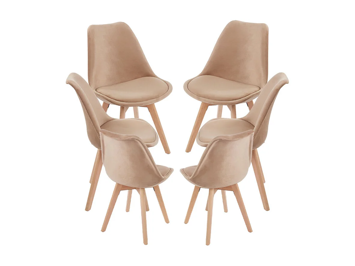 Packs Sillas Comedor - Pack 6 Sillas Synk Terciopelo - Champán