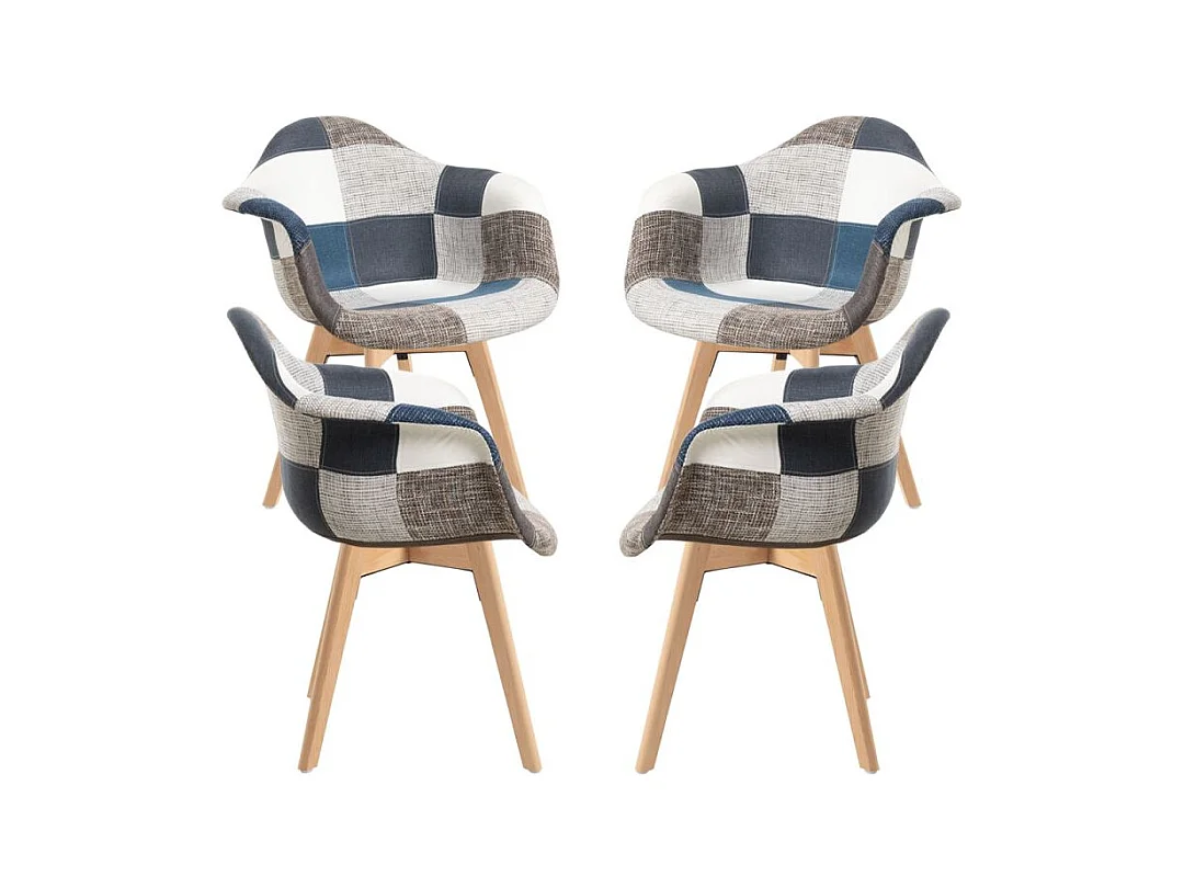 Packs Sillas Comedor - Pack 4 Sillas Belu Patchwork - Azul