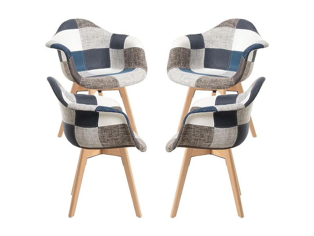 Packs Sillas Comedor - Pack 4 Sillas Belu Patchwork - Azul
