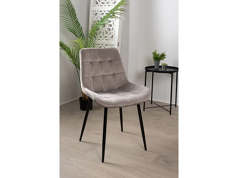 Sillas Comedor - Silla Teray Terciopelo - Gris claro