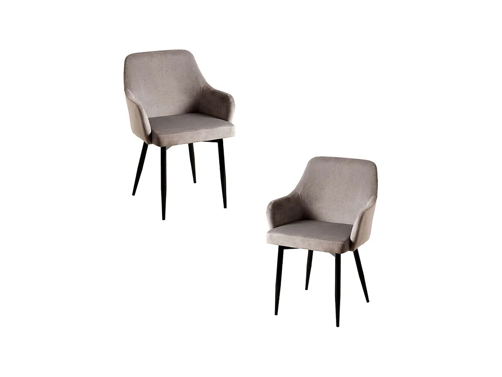 Packs Sillas Comedor - Pack 2 Sillas Puan Terciopelo - Gris oscuro