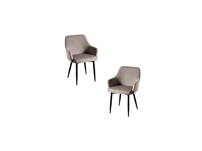 Packs Sillas Comedor - Pack 2 Sillas Puan Terciopelo - Gris oscuro