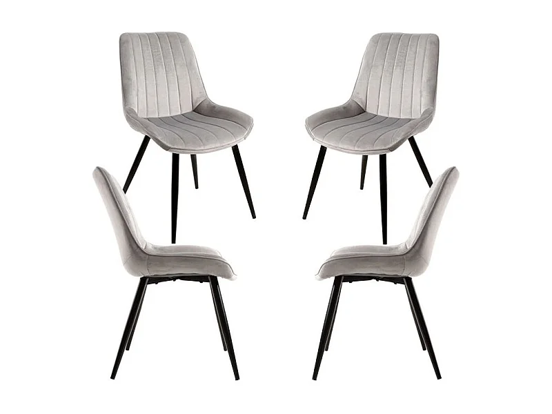 Packs Sillas Comedor - Pack 4 Sillas Lene Terciopelo - Gris claro