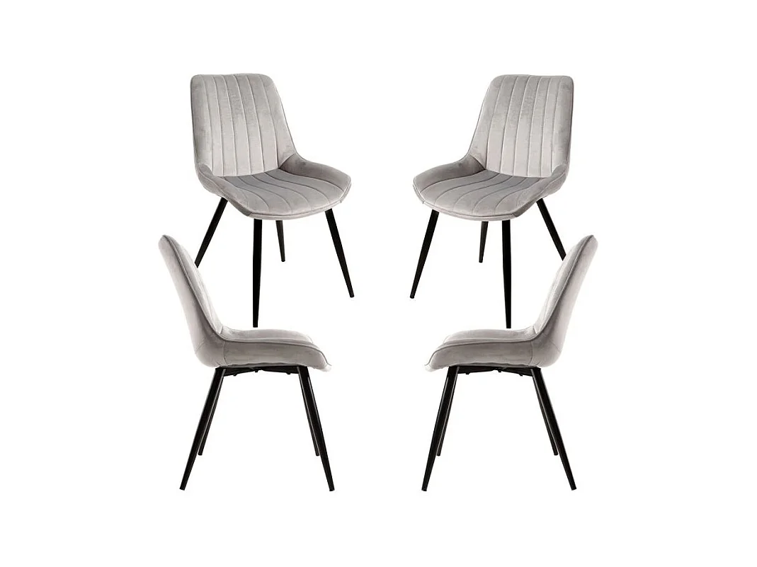 Packs Sillas Comedor - Pack 4 Sillas Lene Terciopelo - Gris claro