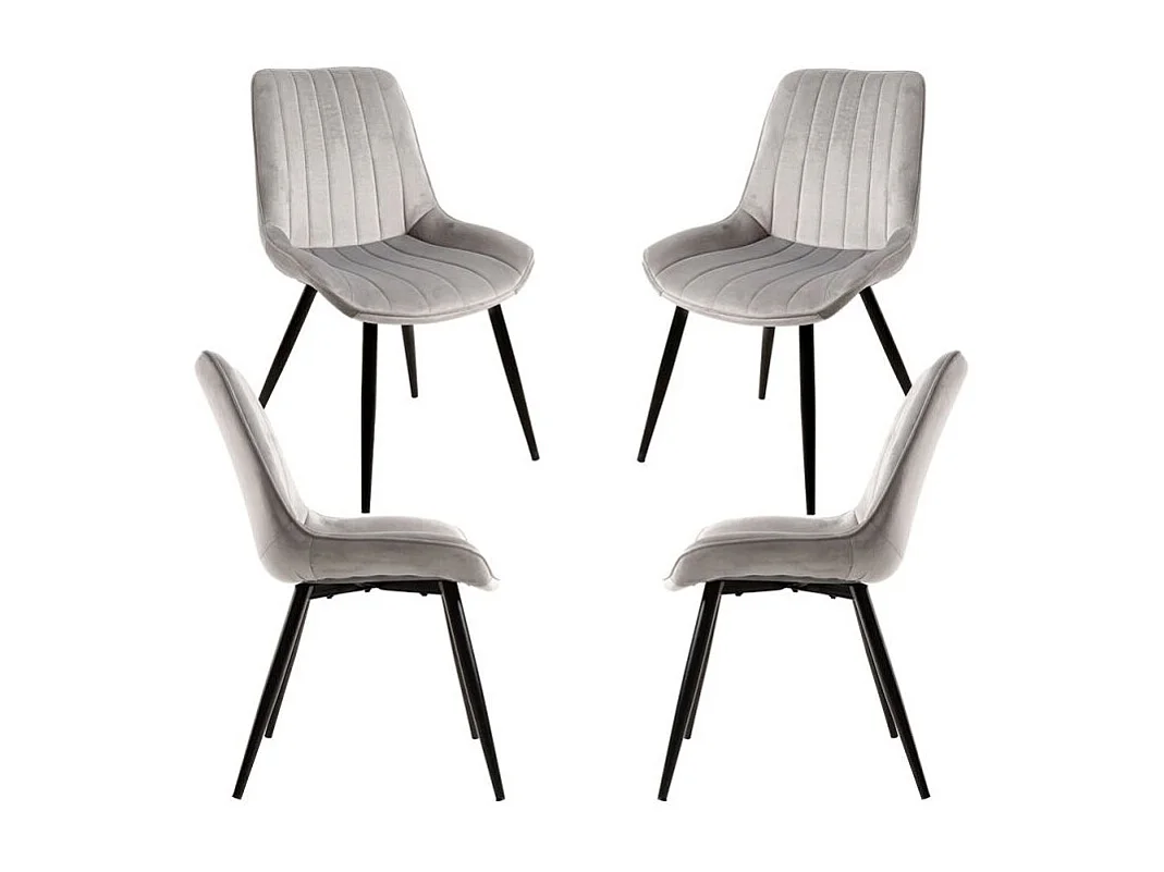 Packs Sillas Comedor - Pack 4 Sillas Lene Terciopelo - Gris claro