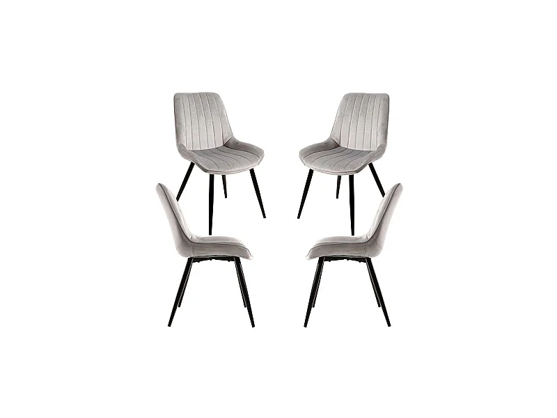 Packs Sillas Comedor - Pack 4 Sillas Lene Terciopelo - Gris claro
