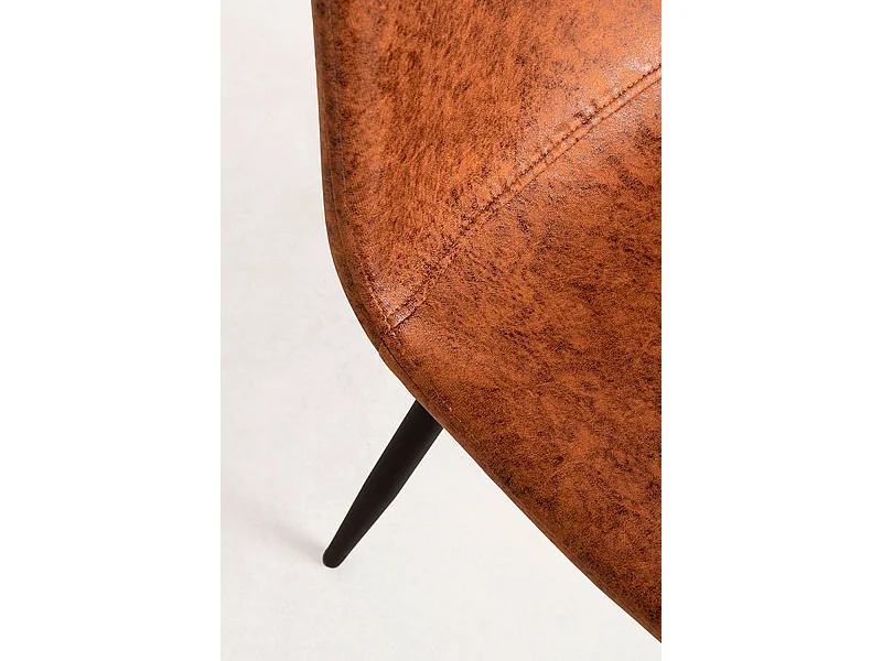 Packs Sillas Comedor - Pack 4 Sillas Black Teok Polipiel - Camel Vintage