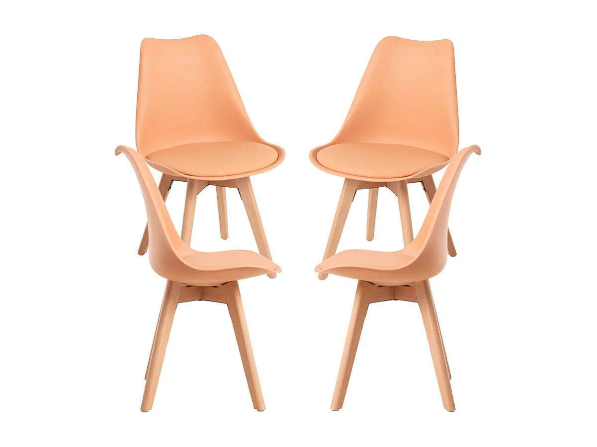 Packs Sillas Comedor - Pack 4 Sillas Synk Basic - Naranja claro