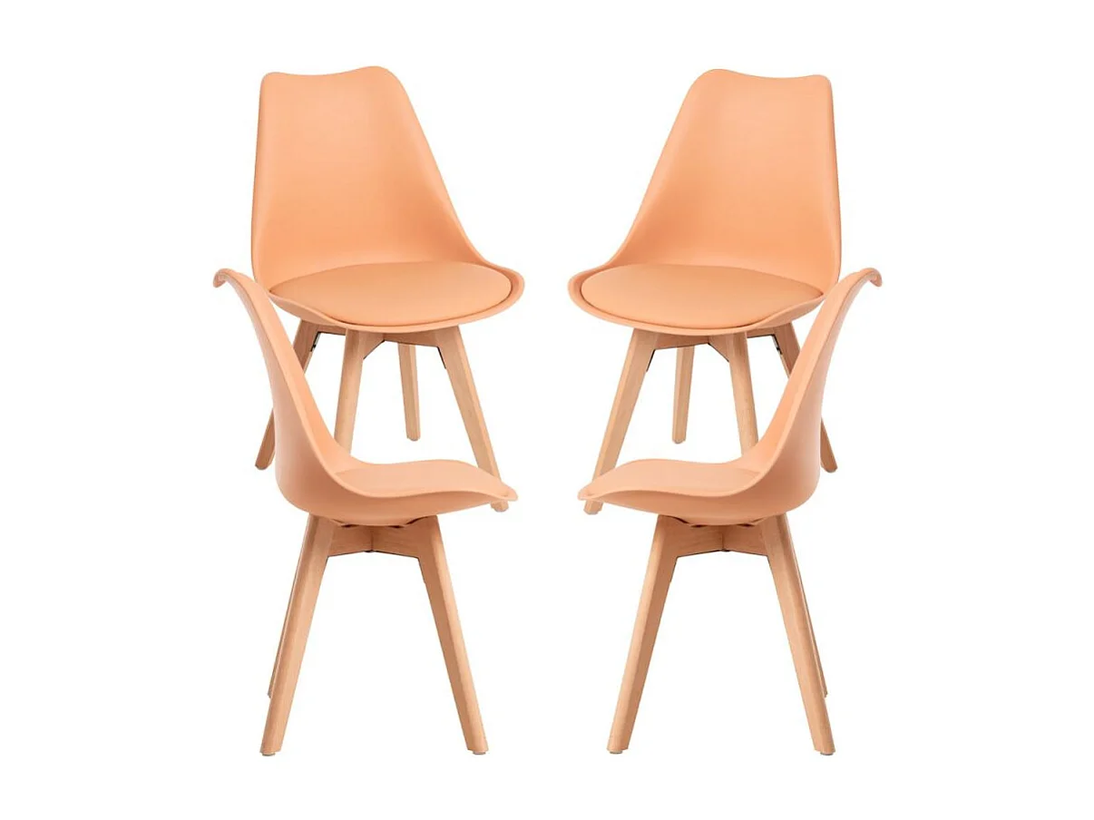 Packs Sillas Comedor - Pack 4 Sillas Synk Basic - Naranja claro