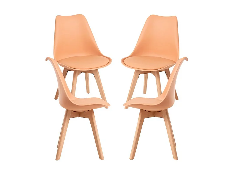 Packs Sillas Comedor - Pack 4 Sillas Synk Basic - Naranja claro