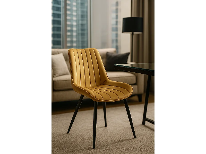 Sillas Comedor - Silla Lene Terciopelo - Mostaza