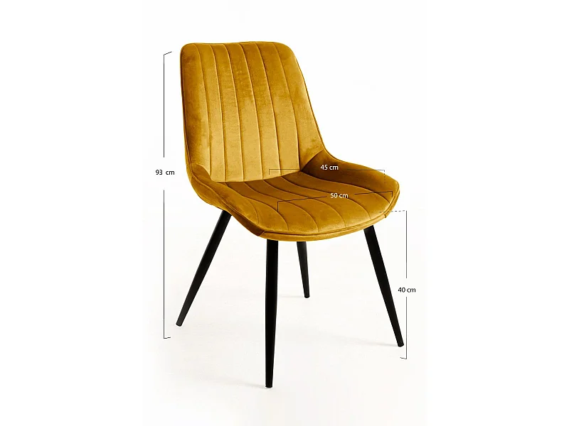 Sillas Comedor - Silla Lene Terciopelo - Mostaza
