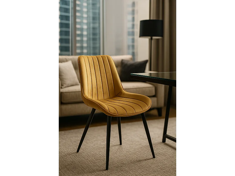 Sillas Comedor - Silla Lene Terciopelo - Mostaza