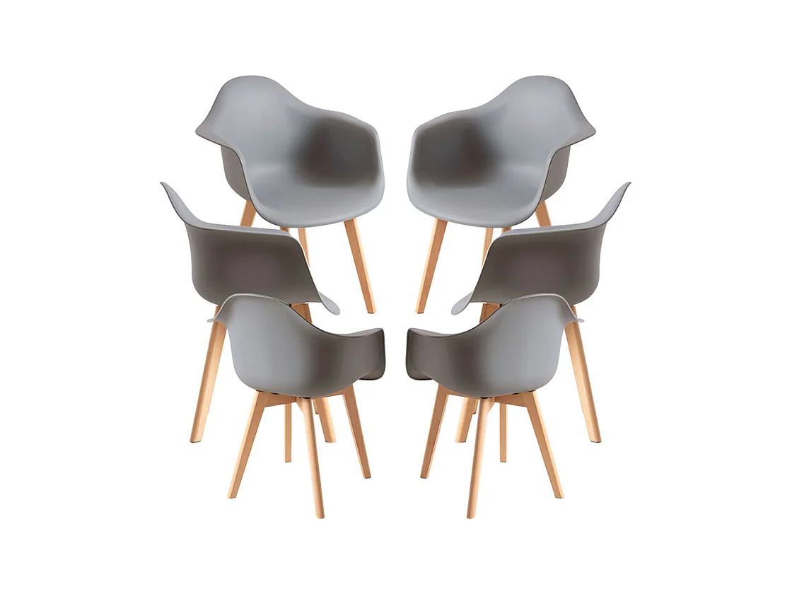Packs Sillas Comedor - Pack 6 Sillas Belu - Gris oscuro