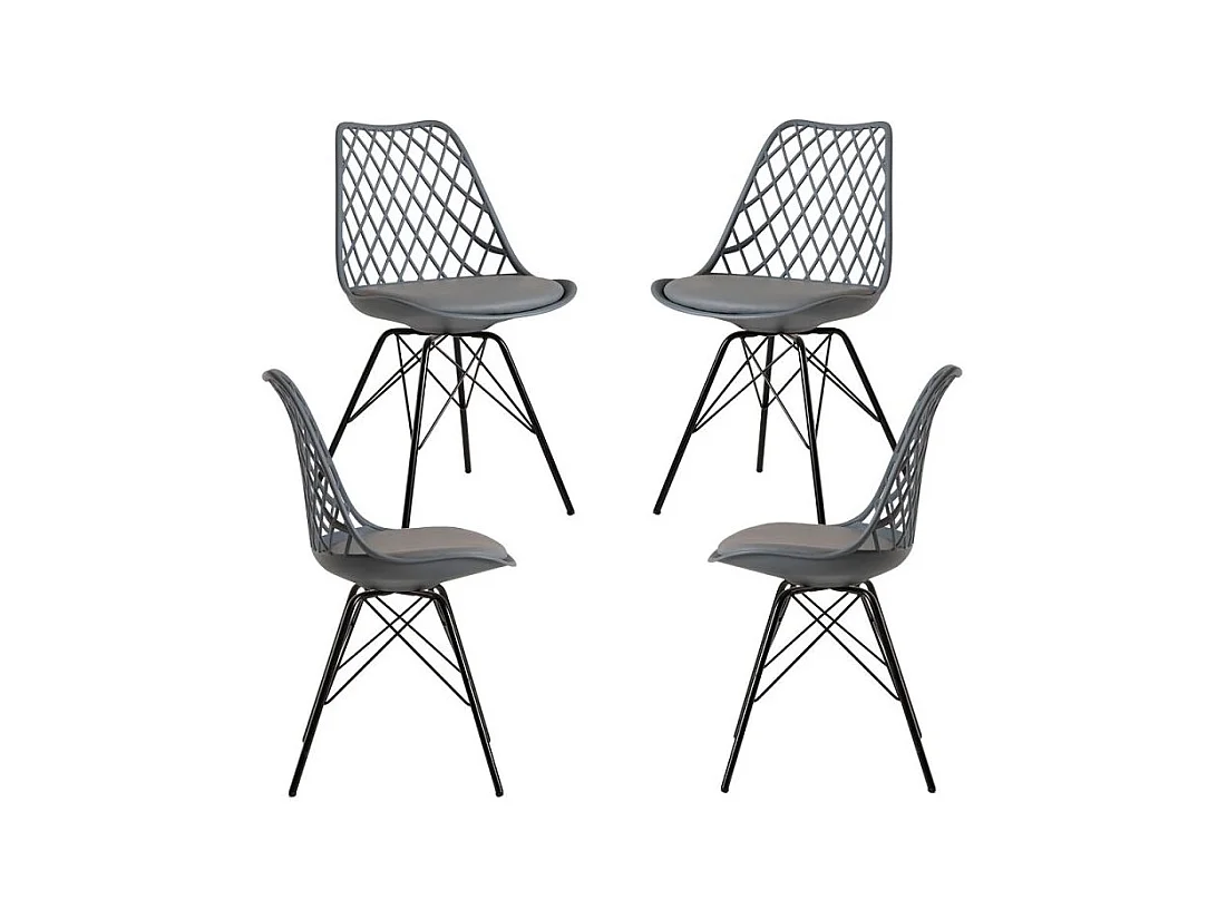 Packs Sillas Comedor - Pack 4 Sillas Iron Mima - Gris oscuro