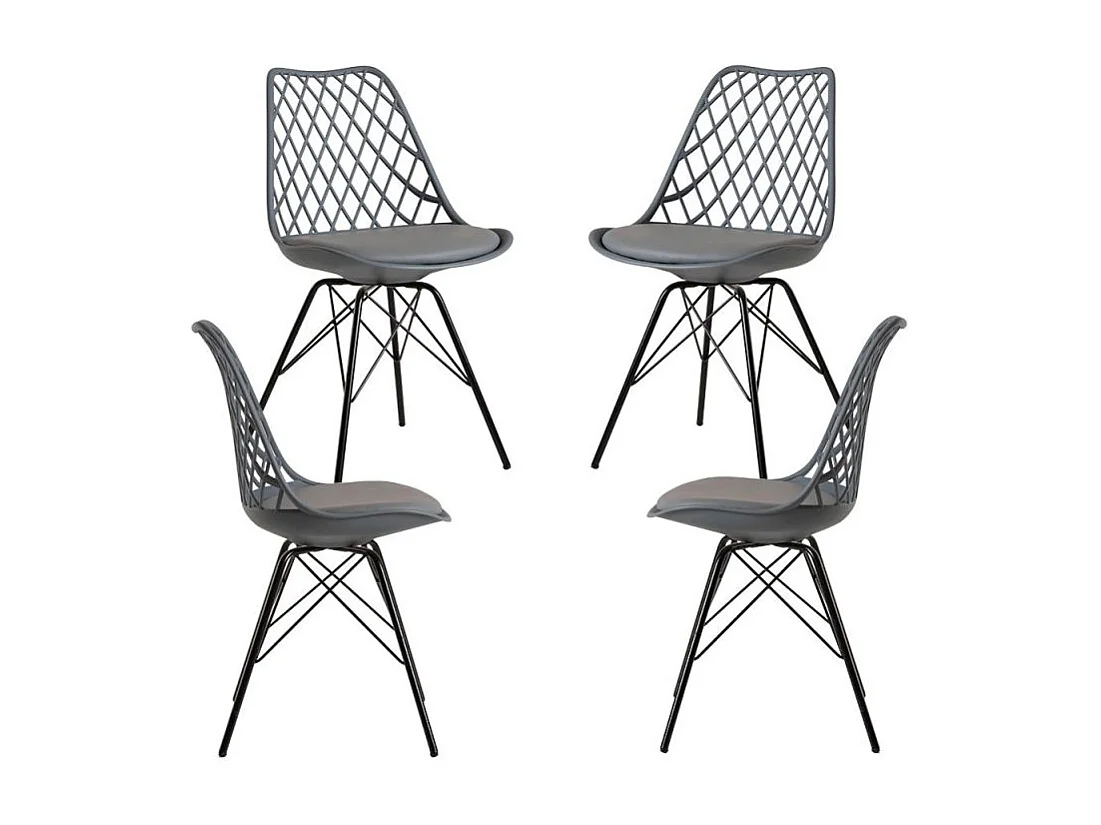 Packs Sillas Comedor - Pack 4 Sillas Iron Mima - Gris oscuro