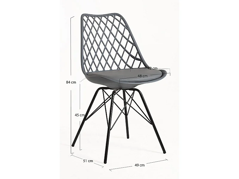 Packs Sillas Comedor - Pack 4 Sillas Iron Mima - Gris oscuro