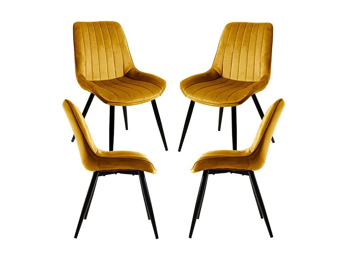 Packs Sillas Comedor - Pack 4 Sillas Lene Terciopelo - Mostaza