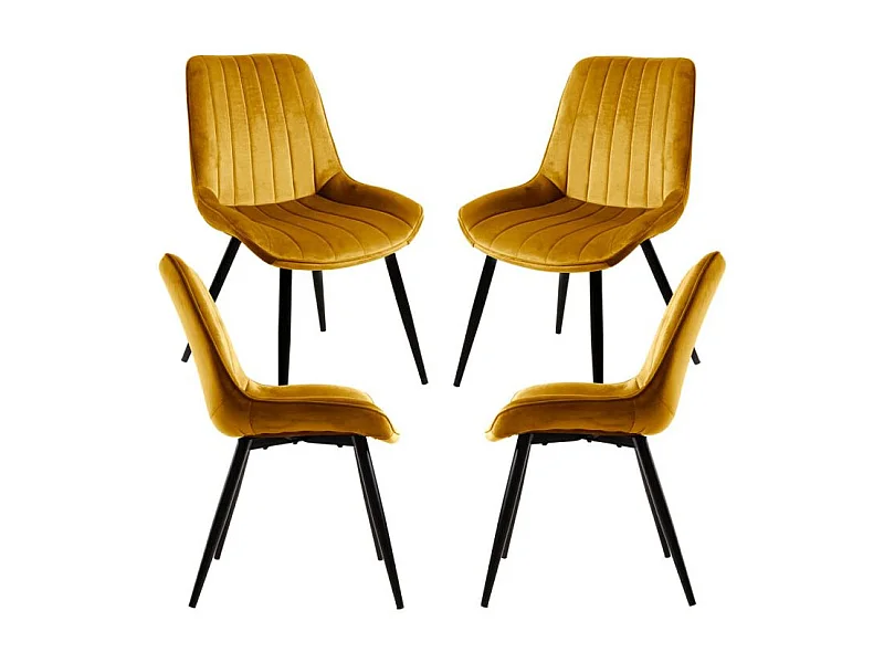 Packs Sillas Comedor - Pack 4 Sillas Lene Terciopelo - Mostaza