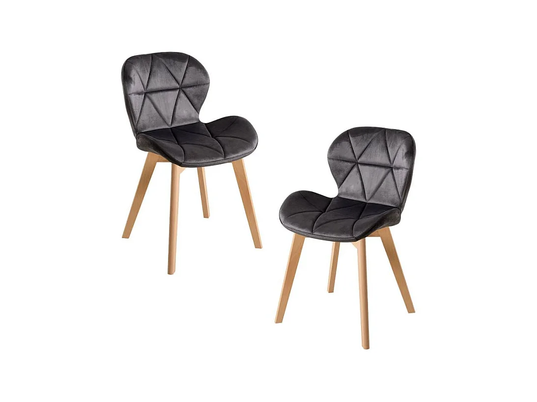Packs Sillas - Pack 2 Sillas Zie Terciopelo - Gris