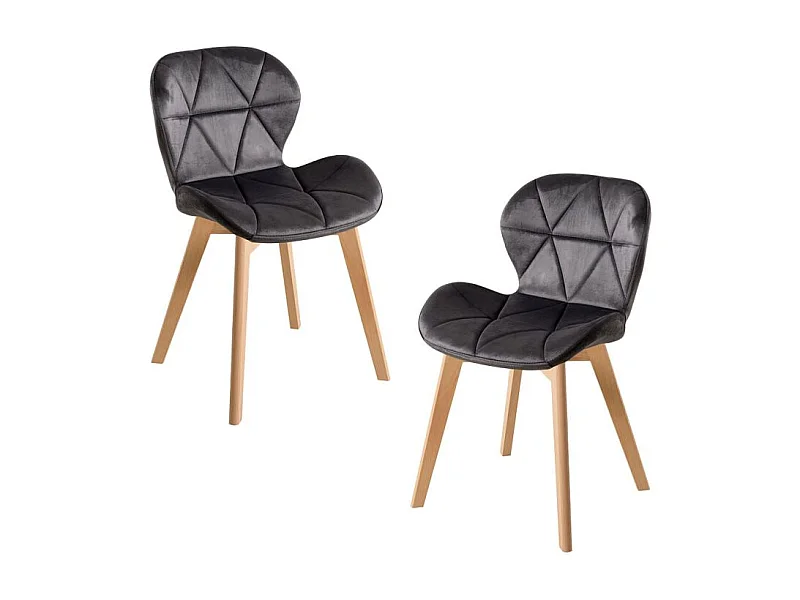 Packs Sillas - Pack 2 Sillas Zie Terciopelo - Gris
