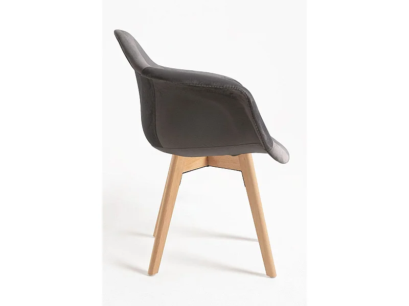 Sillas Comedor - Silla Belu Terciopelo - Gris oscuro