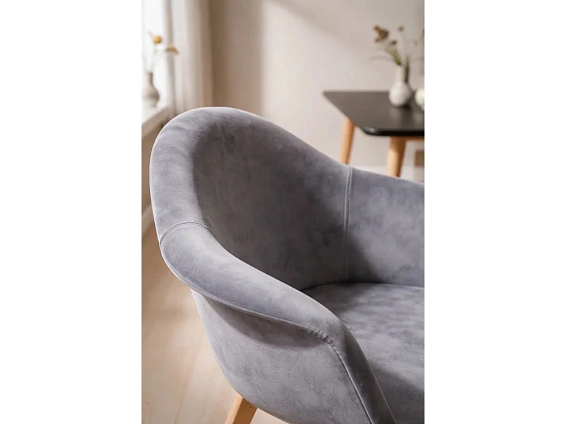 Sillas Comedor - Silla Belu Terciopelo - Gris oscuro