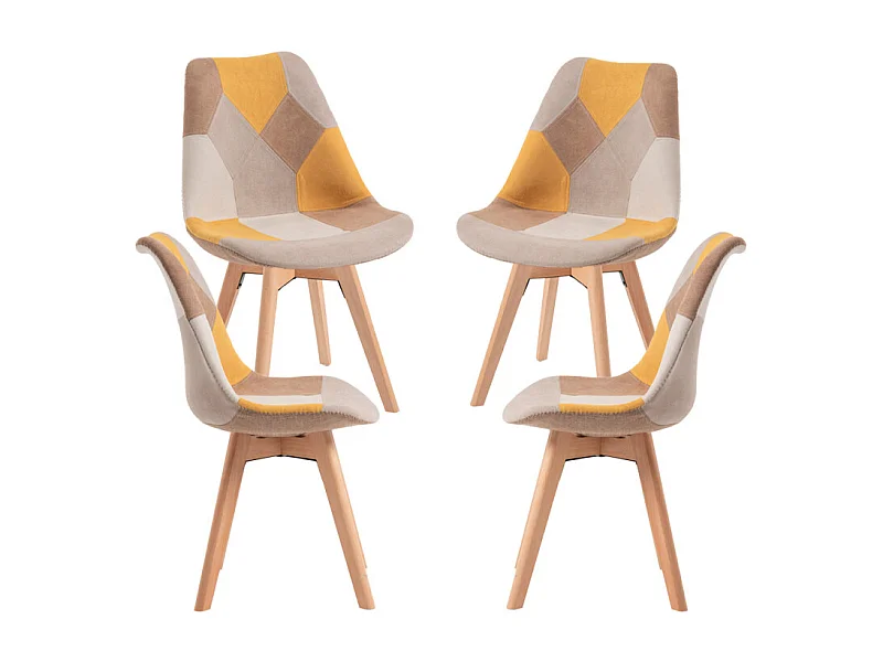 Packs Sillas Comedor - Pack 4 Sillas Synk Patchwork - Amarillo