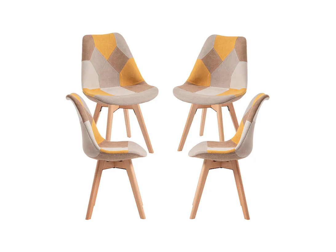 Packs Sillas Comedor - Pack 4 Sillas Synk Patchwork - Amarillo