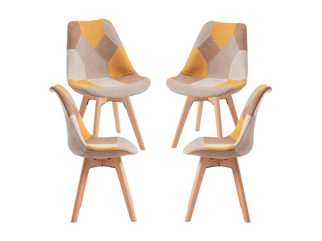 Packs Sillas Comedor - Pack 4 Sillas Synk Patchwork - Amarillo