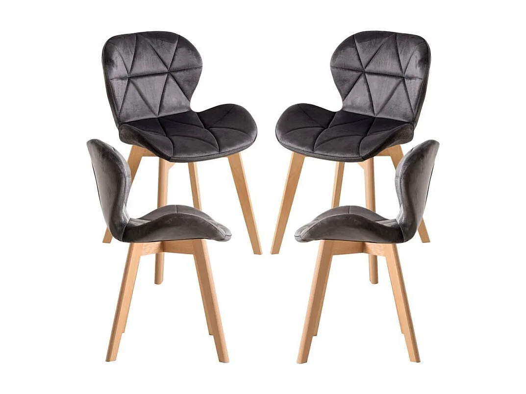 Packs Sillas - Pack 4 Sillas Zie Terciopelo - Gris