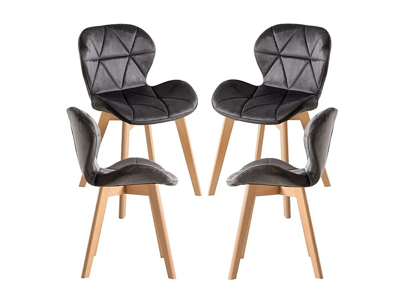 Packs Sillas - Pack 4 Sillas Zie Terciopelo - Gris