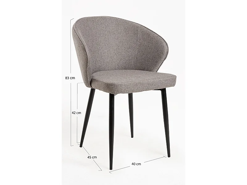 Sillas Comedor - Silla Zalva Tela - Gris
