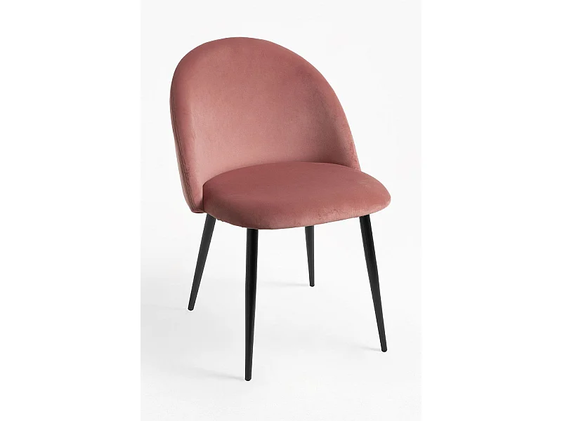 Sillas Comedor - Silla Black Vint Terciopelo - Rosa