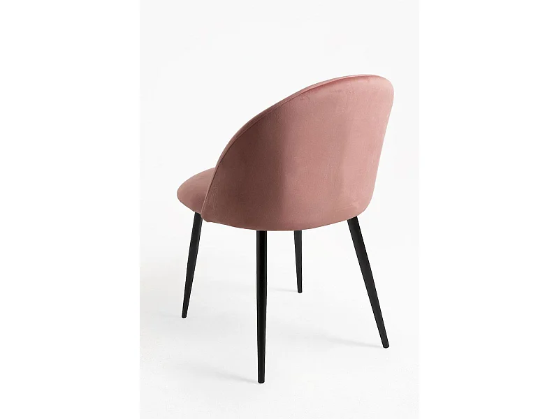 Sillas Comedor - Silla Black Vint Terciopelo - Rosa