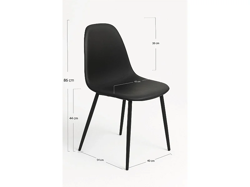 Sillas Comedor - Silla Black Teok Polipiel - Negro
