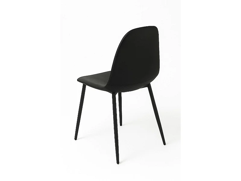 Sillas Comedor - Silla Black Teok Polipiel - Negro