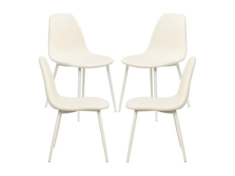 Packs Sillas Comedor - Pack 4 Sillas White Teok Tela - Blanco