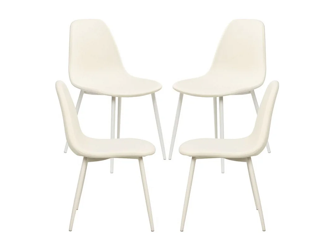 Packs Sillas Comedor - Pack 4 Sillas White Teok Tela - Blanco