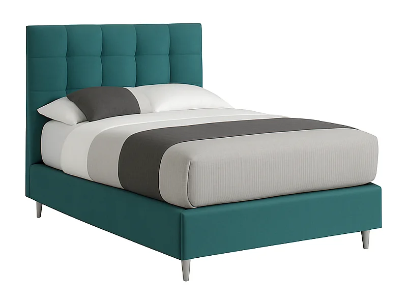 Nubea,  Letto a Una Piazza E Mezza Con Rete Rivestimento Velluto Idrorepellente Turchese (135cm X 225cm X 120cm)| Duzzle