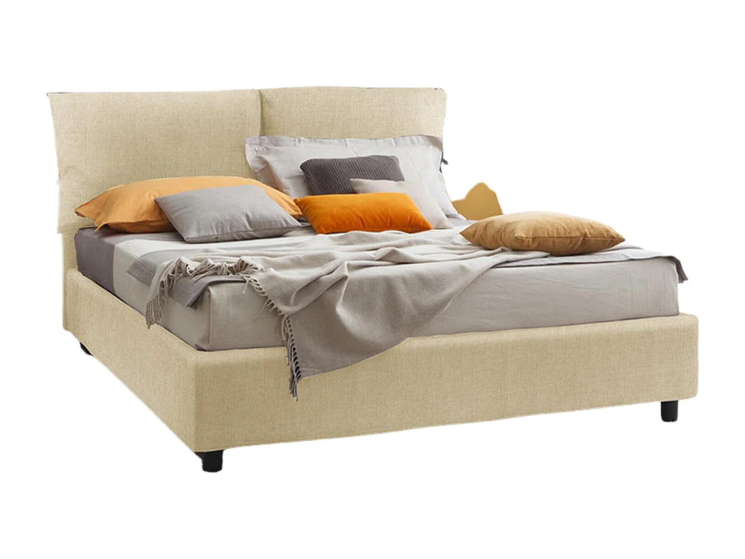 Noemi,  Letto Matrimoniale Noemi Rete Fissa Tessuto Corda (170cm X 200cm X 108cm)