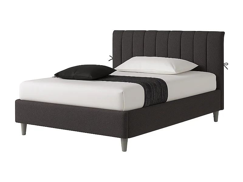 Dualia,  Letto a Una Piazza E Mezza Con Rete Rivestimento Tessuto Idrorepellente Nero (135cm X 220cm X 120cm)